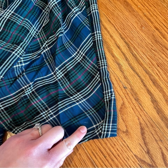 J. JILL Plaid Dipped Hem Button Up Tunic Blue Green Lightweight Button Down S - Picture 16 of 16
